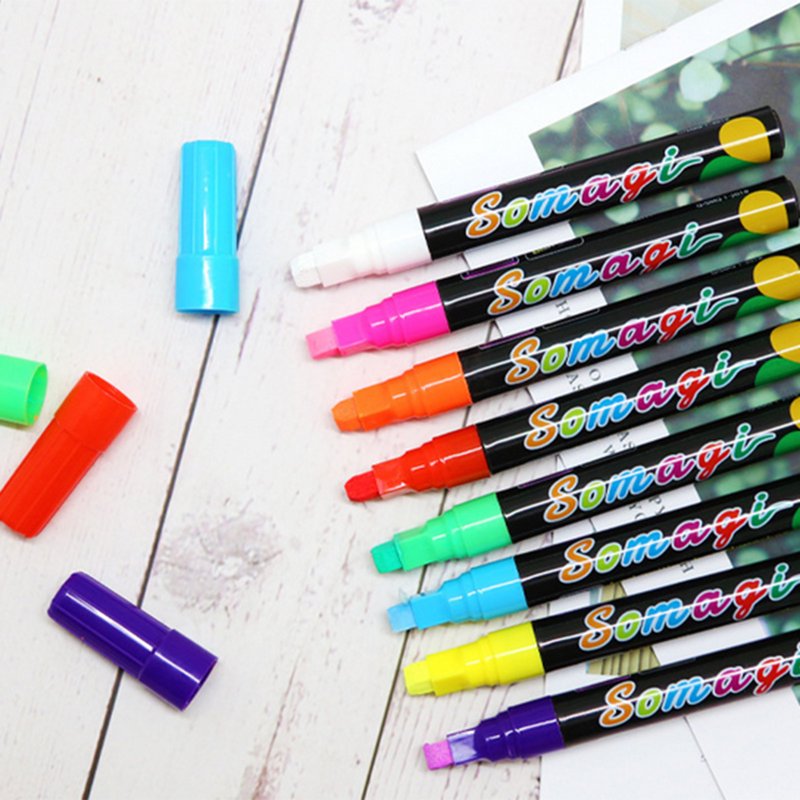 Liquid Chalk Markers Set - 8 Vibrant Fine Tip Window & Chalkboard Pens