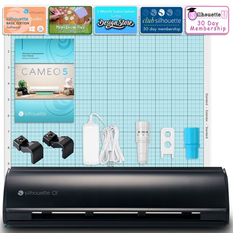 Silhouette Cameo 5 Alpha Vinyl Cutting Machine Bundle with Blades & Tools