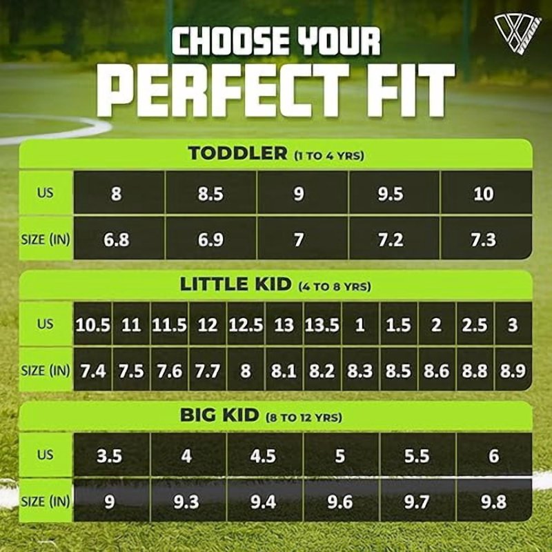 Vizari Zodiac Turf Soccer Shoes for Youth - Hook & Loop Closure, Green, Size 4