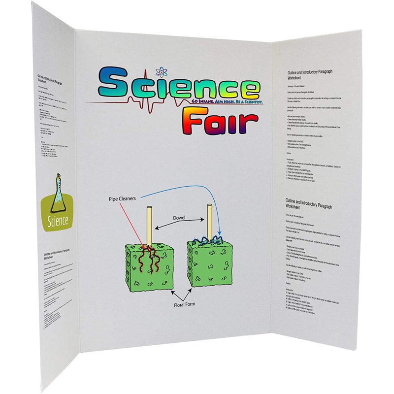 White Tri-Fold Presentation Board 36x48 Inch Portable Display for School & Business