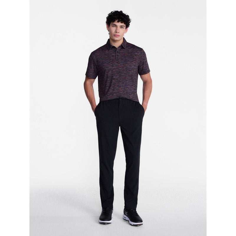 Men's Melange Print Golf Polo Shirt with UPF 50+ Sun Protection
