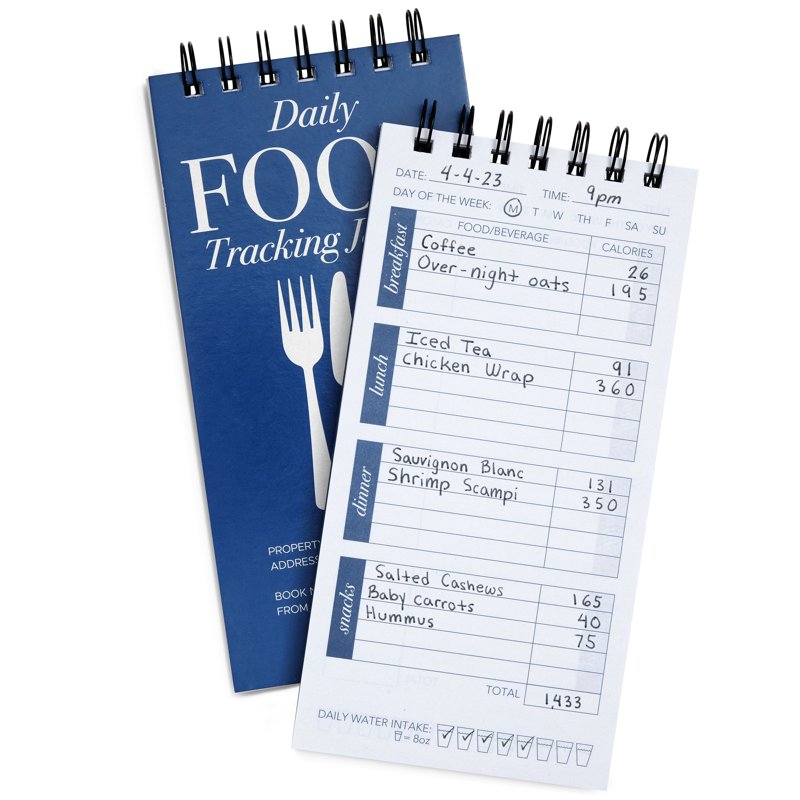 Food Journal Set - 12 Compact Daily Meal & Calorie Tracker Notebooks