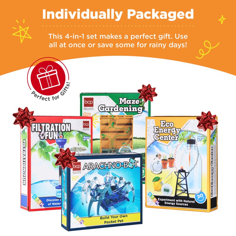 Kids 4-in-1 Science Project Kit STEM & STEAM Experiments Water Maze Spider