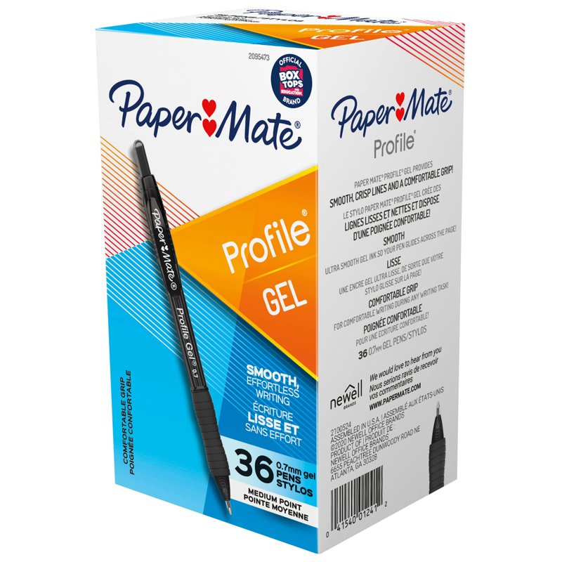Gel Pens 0.7mm Black Retractable Pen Pack of 36 - Smooth Writing