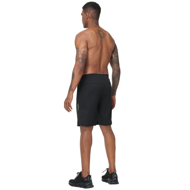 Men's Athletic Running Shorts with Zipper Pockets - Breathable Mesh Quick Dry Gym Wear
