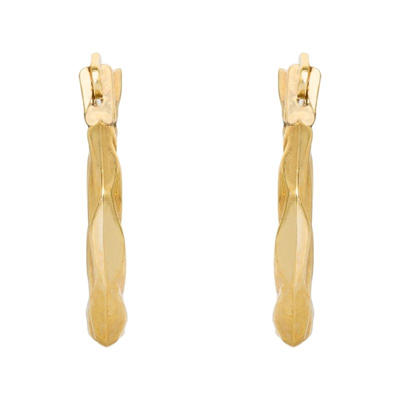 Girls 14K Yellow Gold Ribbed Hoop Earrings - Gift-Ready Jewelry for Young Girls