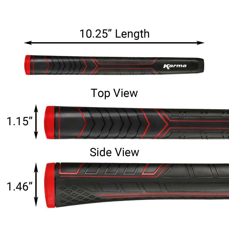 Oversized Golf Putter Grip - Soft Rubber, Counterbalanced, Pistol Shape