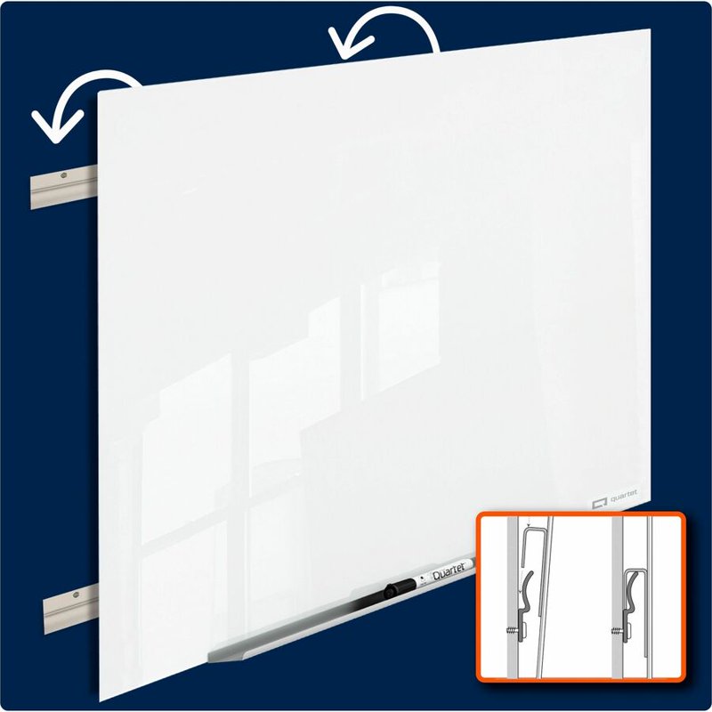 Quartet Magnetic Glass Dry-Erase Board 48 x 48 White Surface Frameless