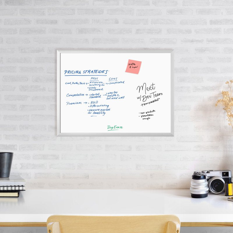 Non-Magnetic Dry-Erase Board 24x18 Inches with Silver Aluminum Frame