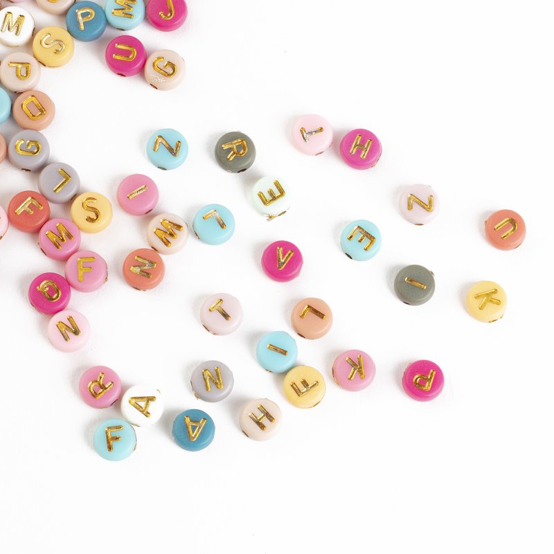 Multicolored Alphabet Bead Mix - 1000 Acrylic Letter Beads for Jewelry & Crafts