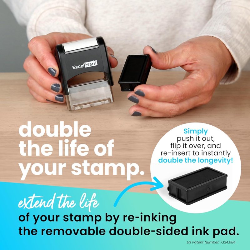 Self-Inking Office Stamp for Rapid Repetitive Use - Clear Impressions