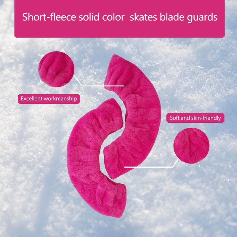 Ice Skate Blade Cover Protectors - Short Plush Material, Water Absorbent, Fits 20-31cm Blades