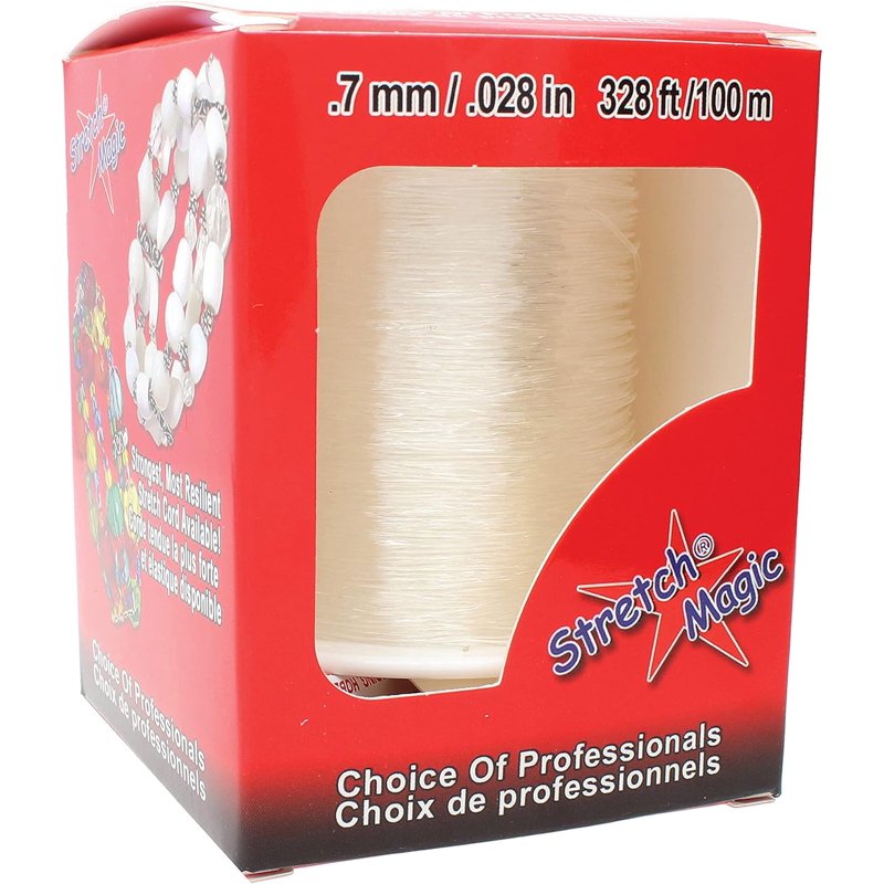 Stretch Magic Elastic Jewelry Cord - Clear 0.7mm, 100m Spool, Strong & Stretchy