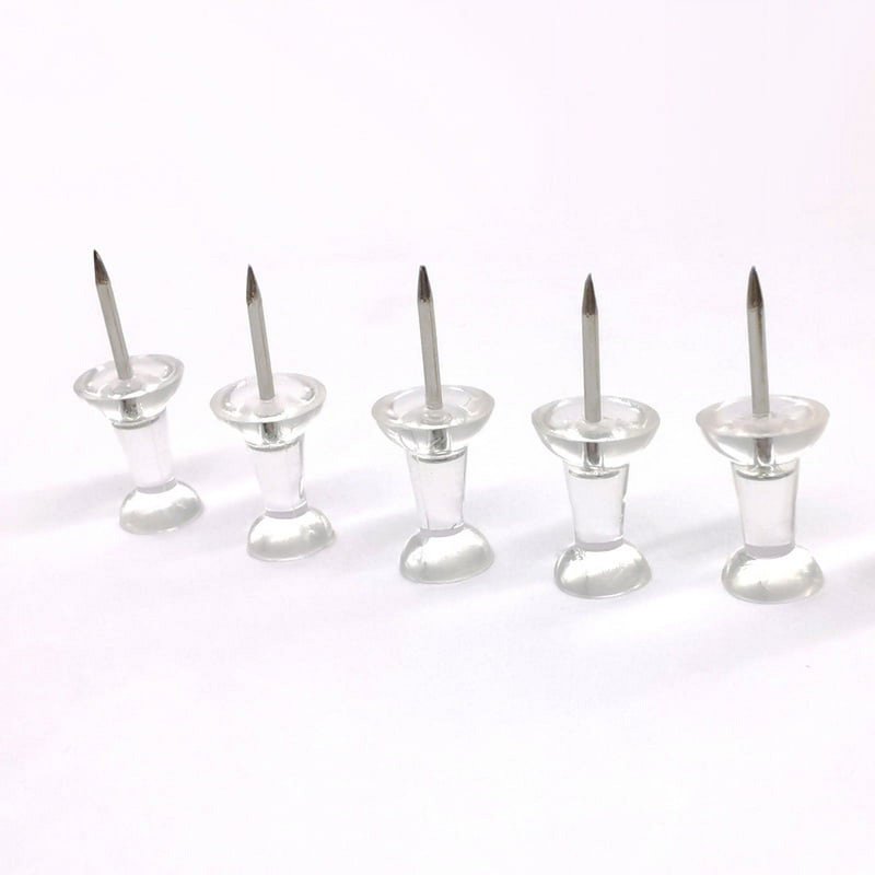 Clear Plastic Push Pins - 3/8 Inch Office & Bulletin Board Pins, 1000 Pack