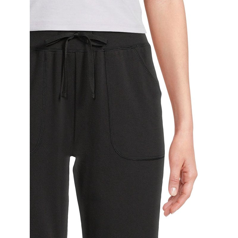 Women's Knit Capri Pants with Pockets and Drawstring Waist - Athletic & Casual