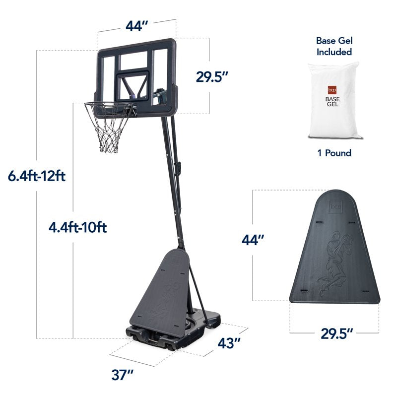 Adjustable Portable Basketball Hoop with Shatterproof Backboard & Ball Return