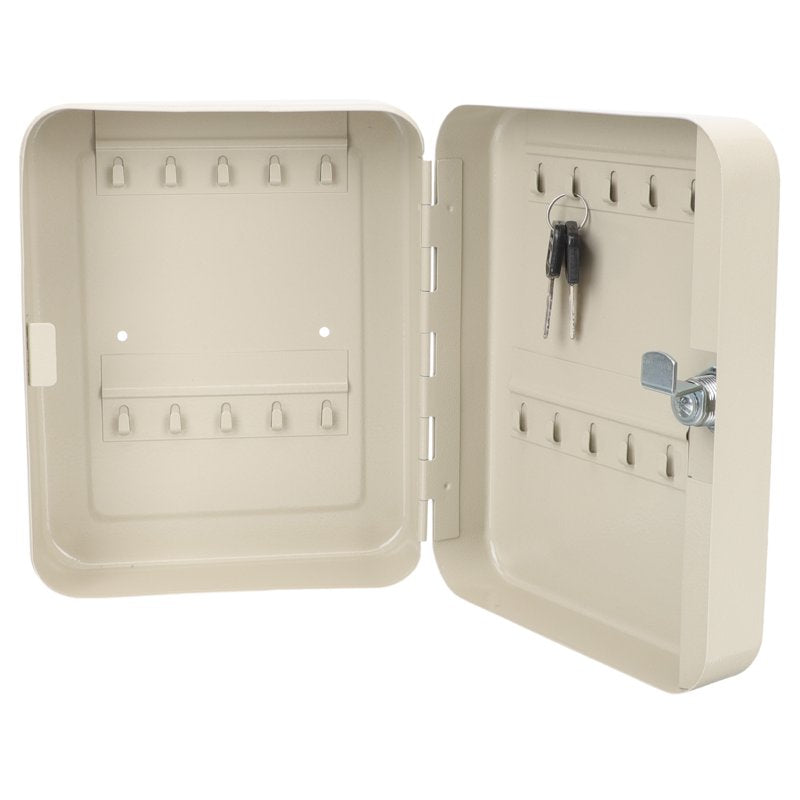 Wall Mount Key Storage Box Set with Lockable Organizer, 20x16cm - White