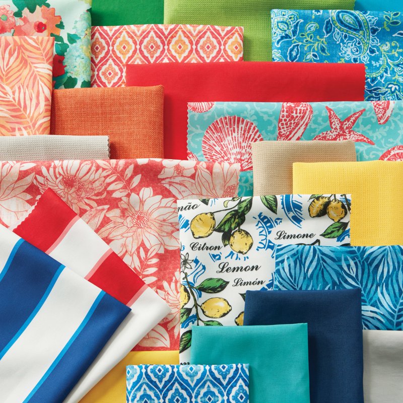 Outdoor Fabric by the Yard Water & Stain Resistant 54 Inch Wide Multi-Pattern Collection
