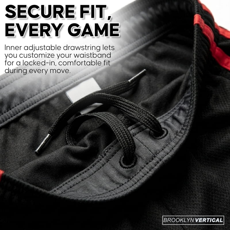 Kids Basketball Shorts 5-Pack Athletic Performance Mesh Shorts with Pockets