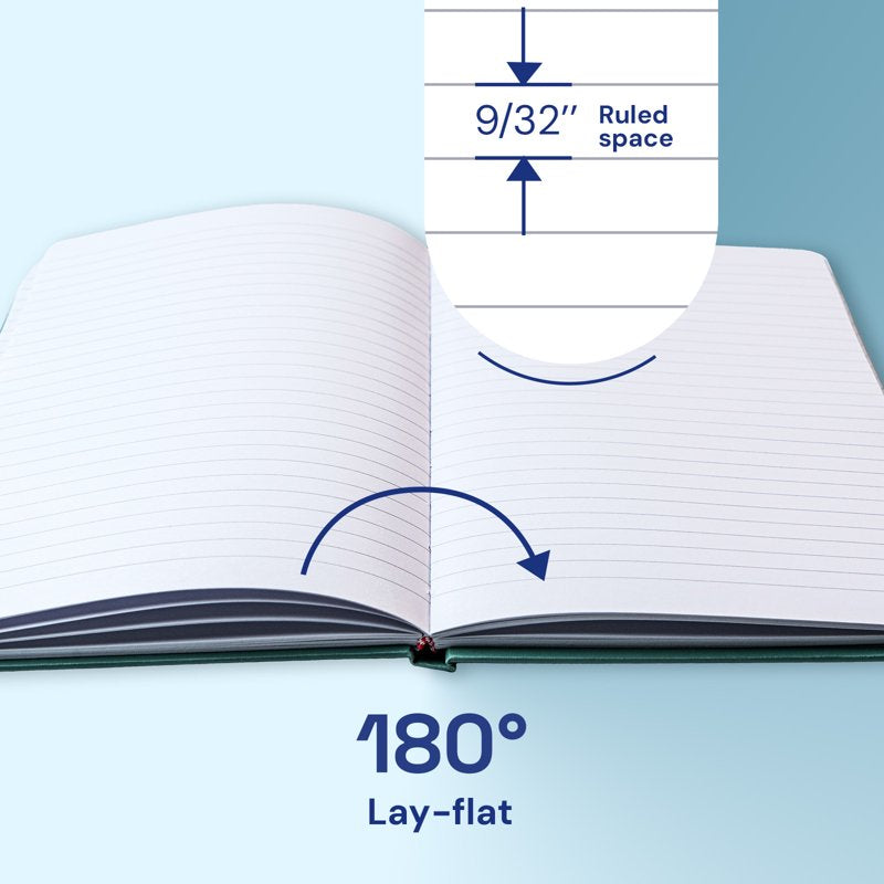 A5 Hardcover Lined Journal Notebook 6 Pack - College Ruled, 160 Pages, Black