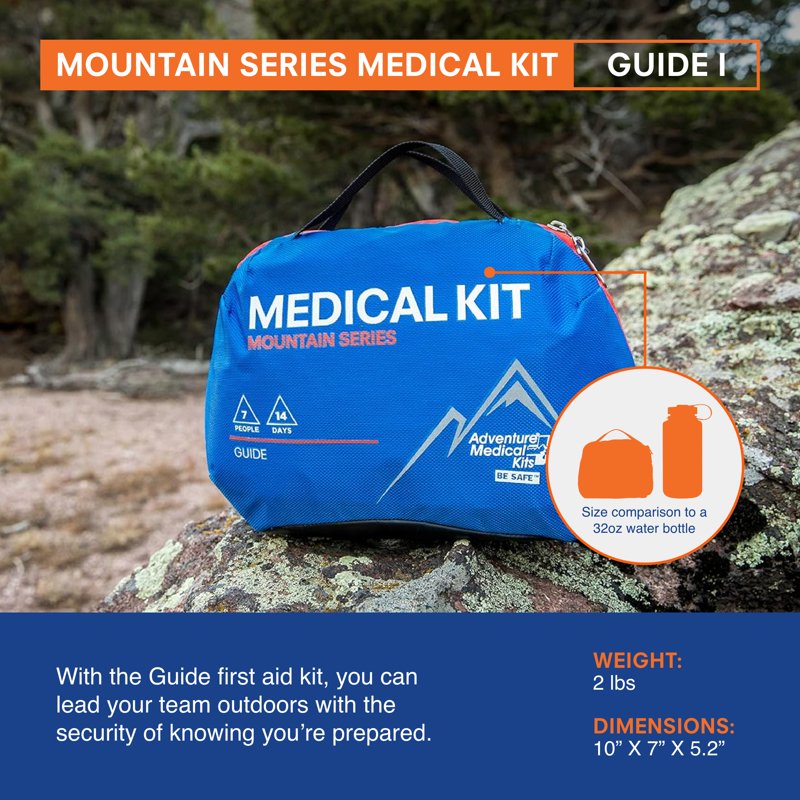 Wilderness First Aid Kit for Outdoor Adventures - 7 Person, 2-Week Supply