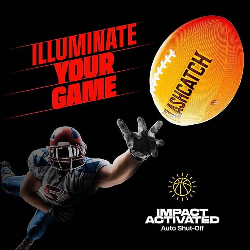 Glow in the Dark Youth Football - Light Up Outdoor Sports Ball for Kids Ages 8-15