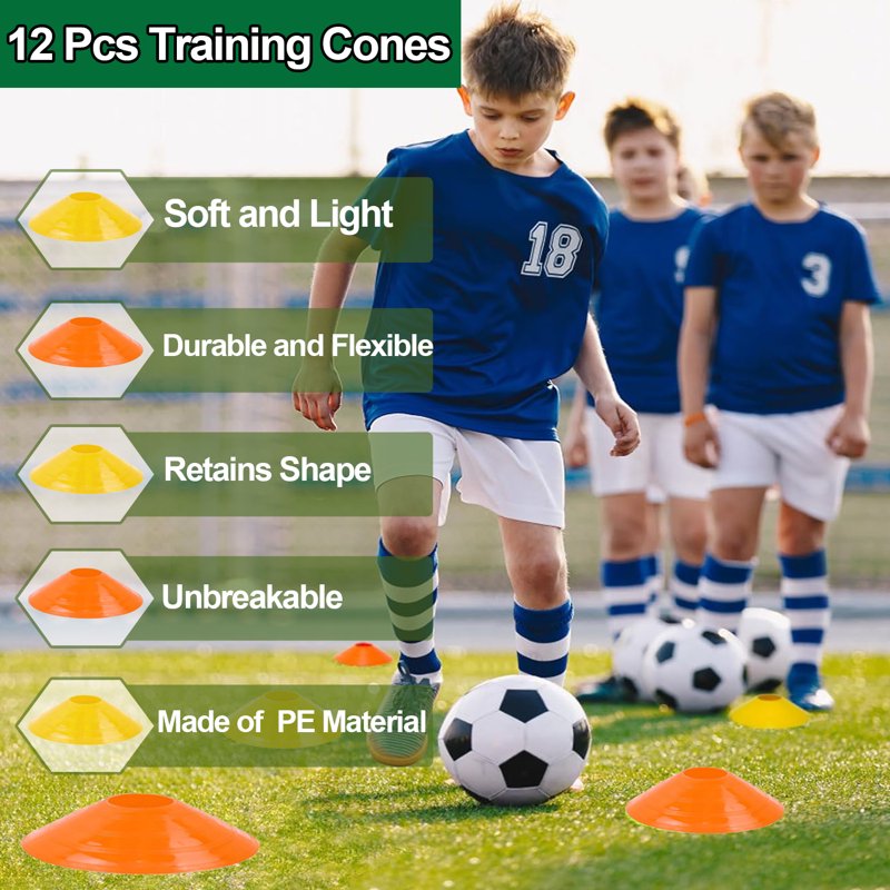 Speed Agility Training Kit: 20ft Adjustable Ladder, 12 Disc Cones, Stakes, Parachute