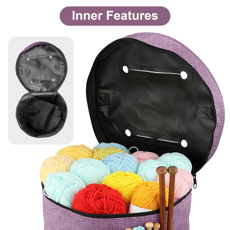 Large Capacity Knitting and Crochet Bag Organizer - Portable Yarn Storage Tote