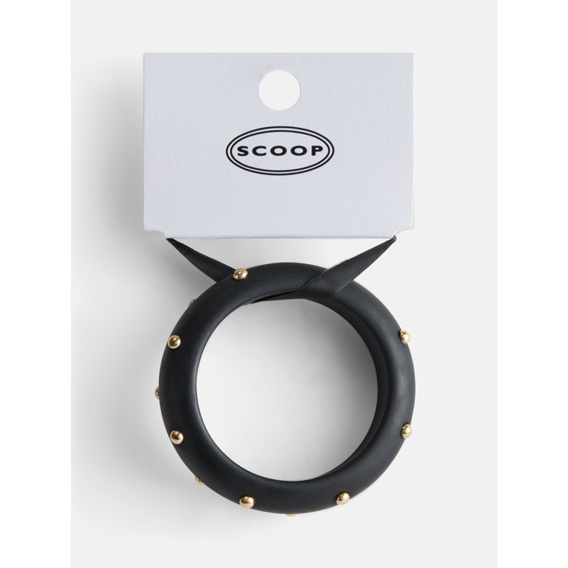 Women’s Studded Bangle Bracelet - Gold & Black Fashion Jewelry