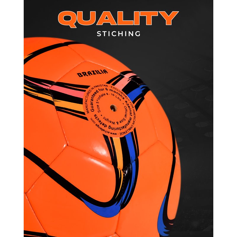Brasilia Soccer Ball Size 4 Orange – Training & Recreational Use by American Challenge