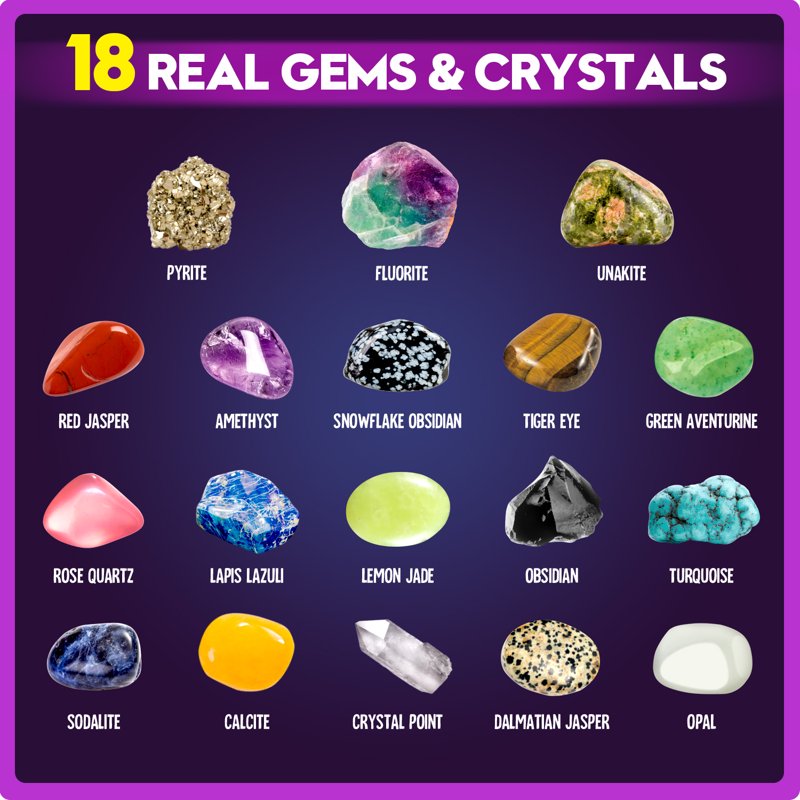 Gemstone Dig Kit for Kids - Real Crystals & Geology Science Activity