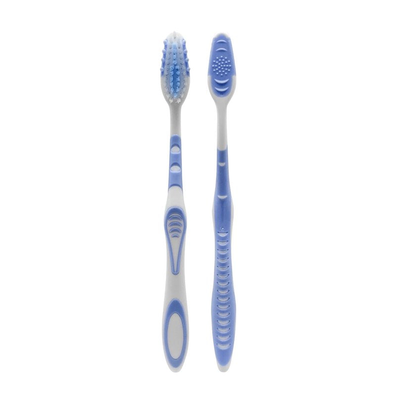 Manual Toothbrushes with Contoured Bristles & Ergonomic Handle - Soft, 6 Count