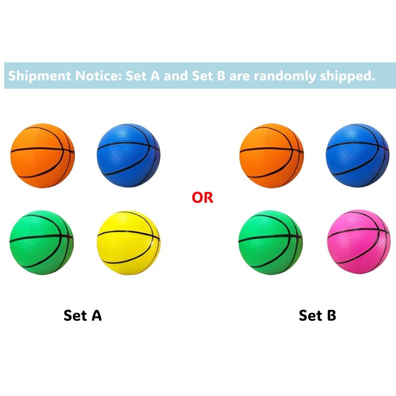 Mini Basketball Set with Pump - 4 or 6 Pack of 6-inch PVC Balls for Indoor, Pool & Party Fun