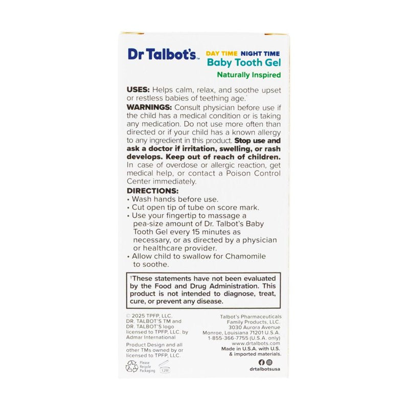 Baby Teething Gel Pack for Day & Night Relief - Natural Ingredients