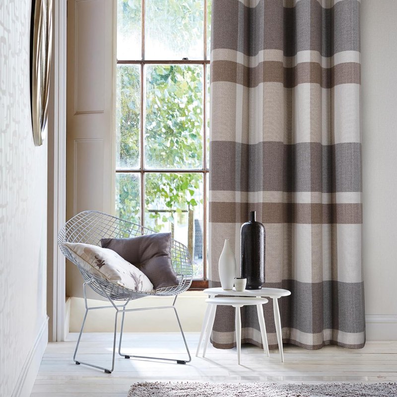 Blackout Plaid Curtains for Bedroom & Living Room Thermal Grommet Drapes