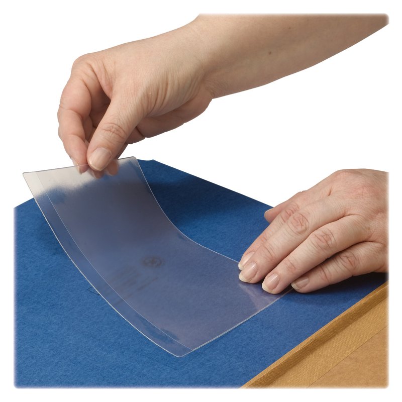 Self-Adhesive Poly File Pockets 6x4 Inch Clear Pack of 100 - Organize Files