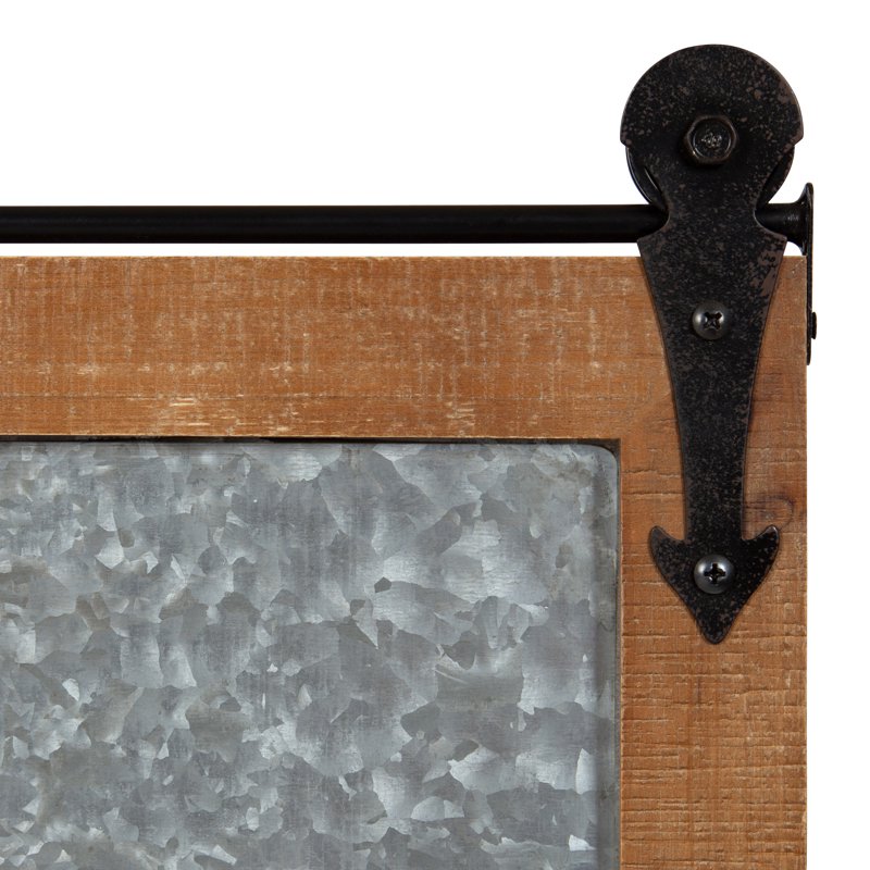 Magnetic Memo Board 22x32 Rustic Barn Door Style Galvanized Metal Organizer