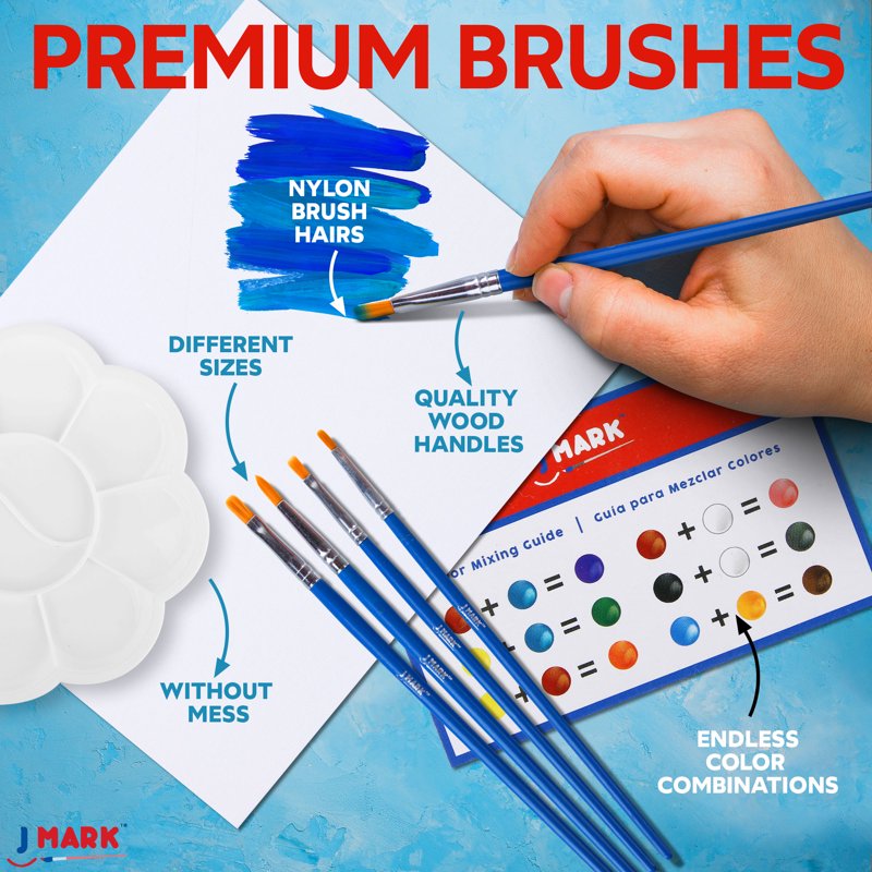 14-Piece Canvas Painting Kit with Easel, Acrylic Paints & Brushes