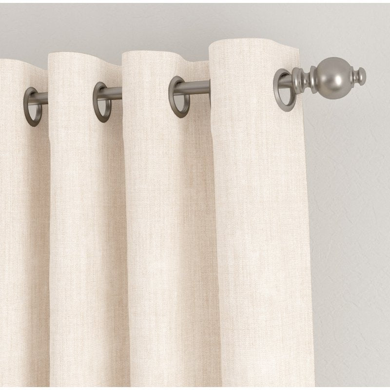 Energy Saving Linen Blend Grommet Curtain Panel - 50x84 Inches, Set of 2