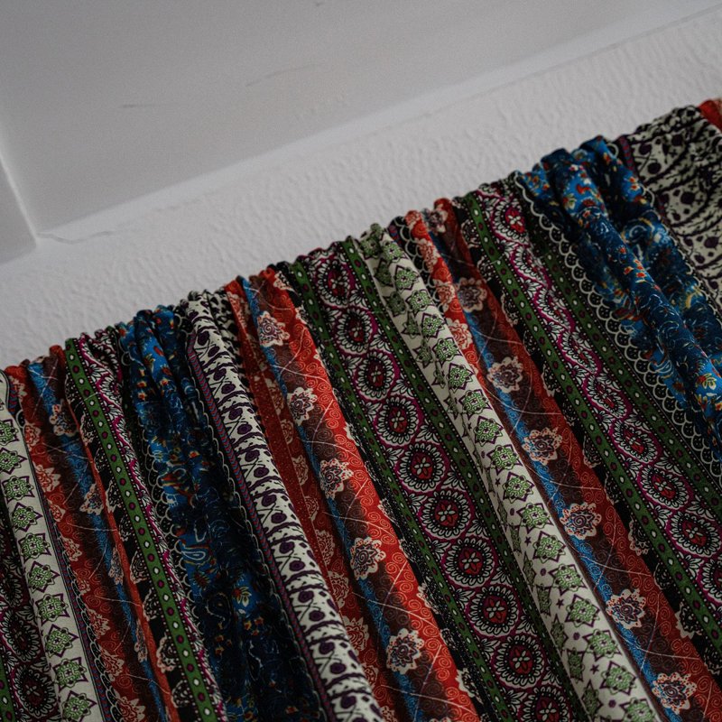 Boho Semi-Blackout Curtain Set with Beige Tassels - Cotton Linen, Multiple Sizes