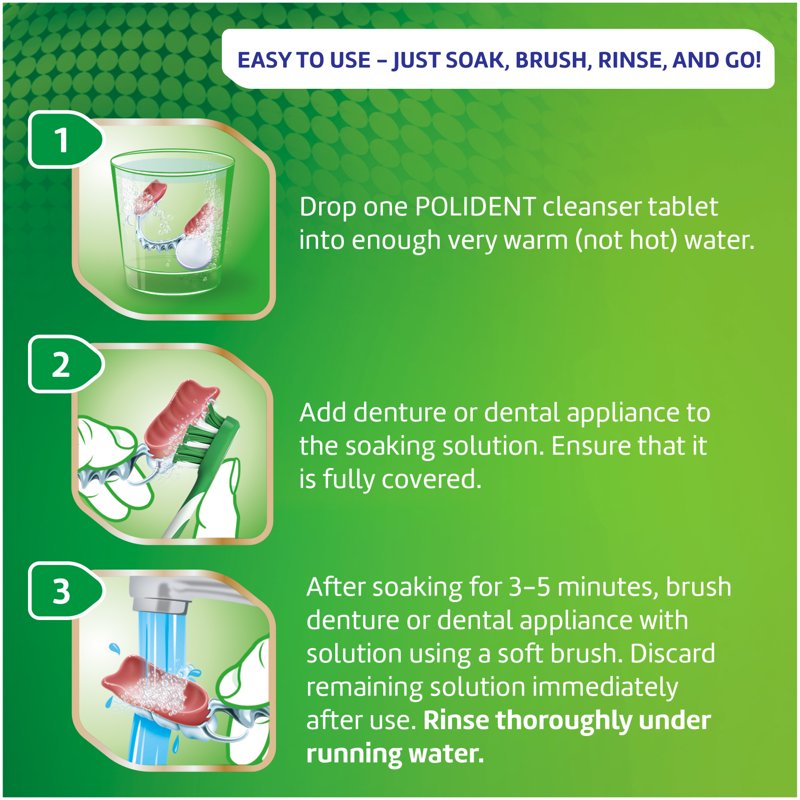 Dental Appliance Cleanser Tablets for Retainers & Dentures - 90 Count