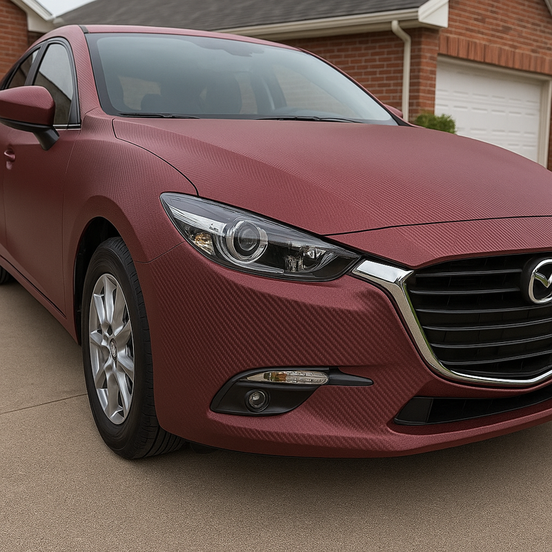 Matte Burgundy Vinyl Wrap 5ft x 20ft Carbon Fiber Film for Car, Motorcycle & Surface Wraps