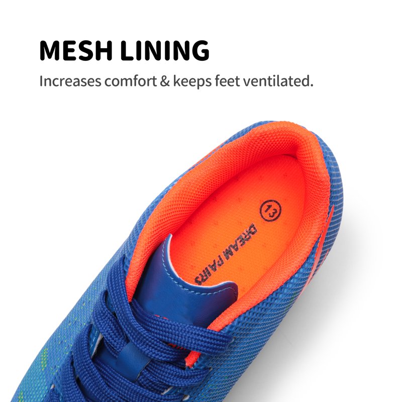 Dream Pairs Soccer Cleats for Kids Royal Blue/Orange Size 12 - Boys & Girls Football Shoes