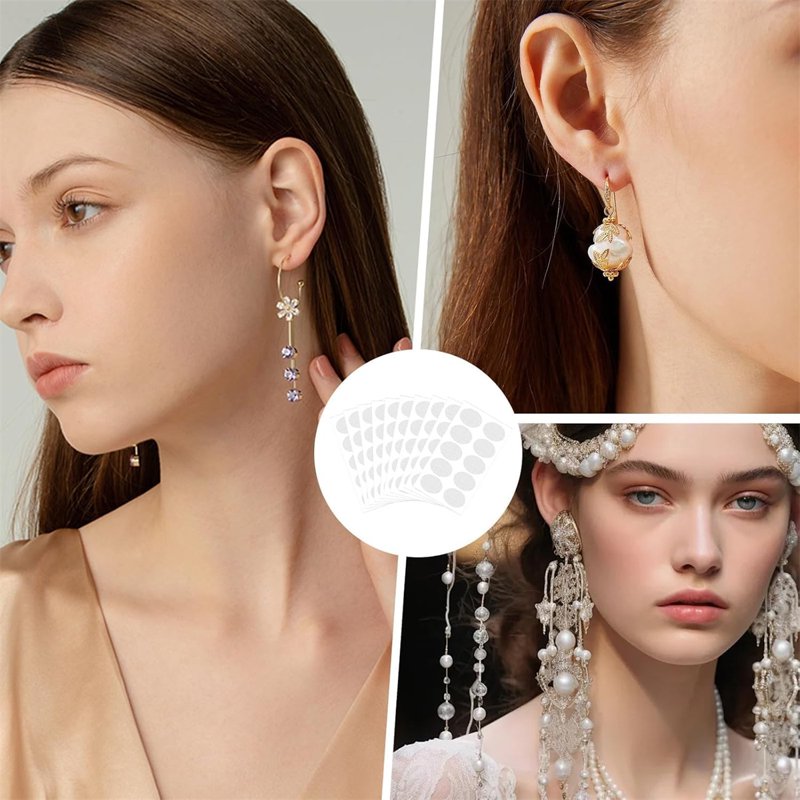 Earring Support Stickers for Split Earlobes - 50 Pcs Reinforcement Patches for Heavy Earrings