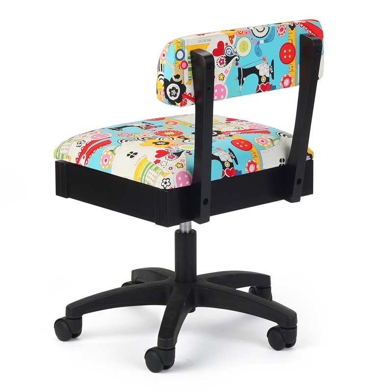 Adjustable Height Swivel Sewing & Craft Chair Multiple Fabric Options