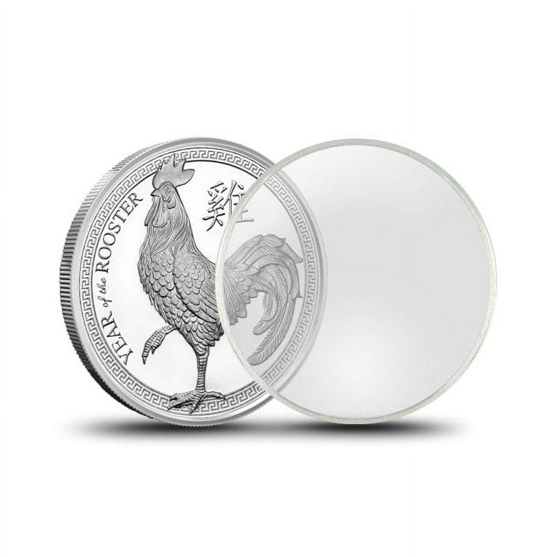 Coin Capsules Silver 39mm Fit for Silver Rounds & Coins - 50 Pack