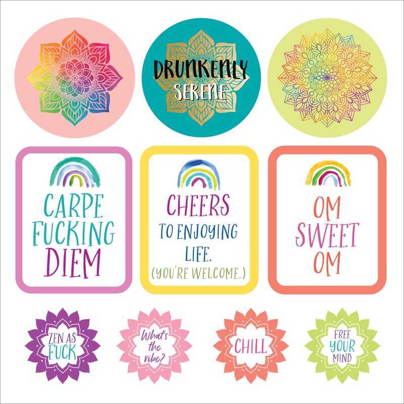 Inner F*cking Peace Sticker Book - Irreverent Inspirational Stickers, 50 Pages