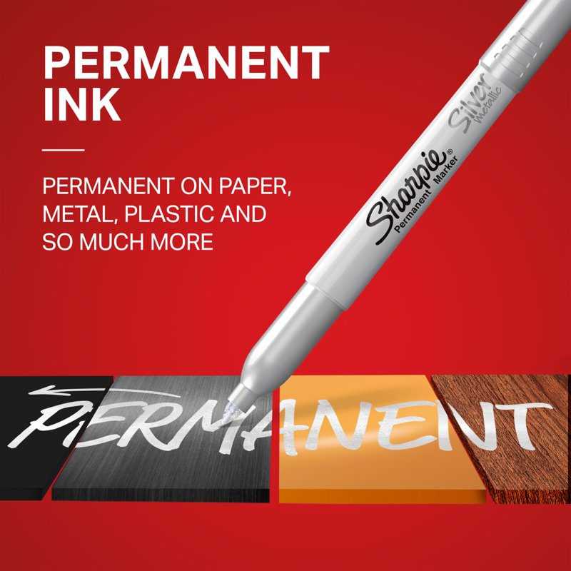 Metallic Permanent Markers Fine Point Silver 36 Pack - Waterproof & Fade-Resistant