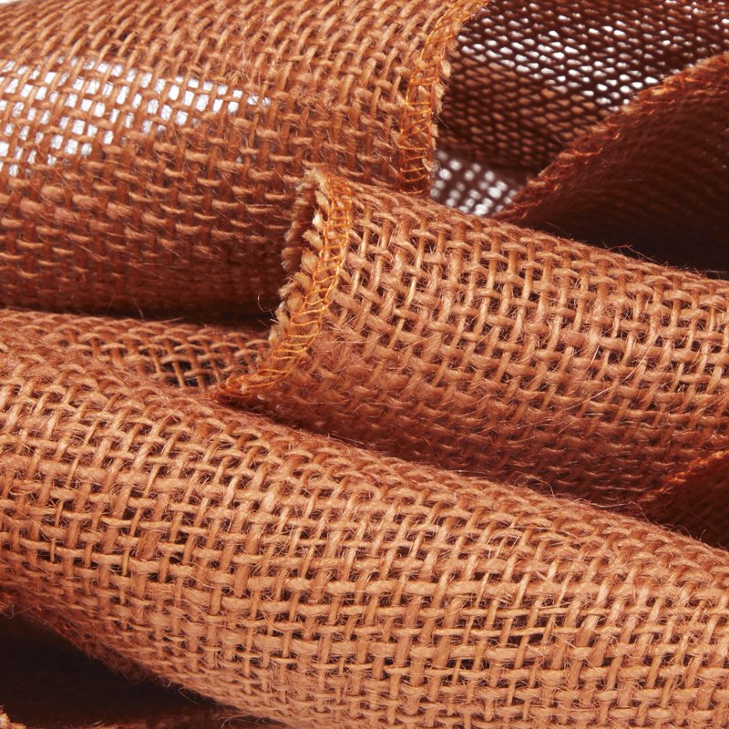 Precut Burlap Roll 6-Inch x 5-Yards - Orange Craft Fabric with Finished Edges