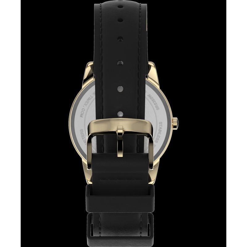 Timex Men's Easy Reader 35mm Watch - Gold-Tone Case, White Dial, Leather Strap